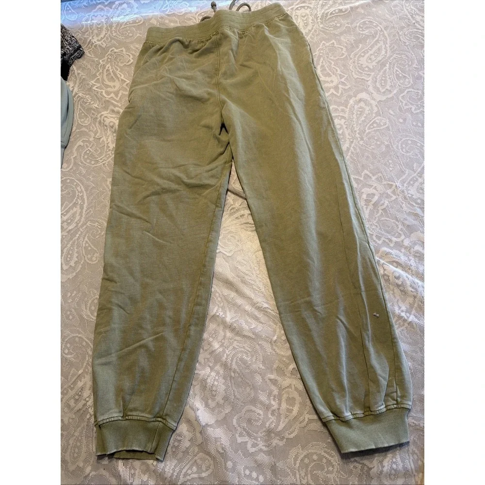 Olive Green 100%Cotton XL Joggers Love Connect Cuffed Whimsigoth Grunge